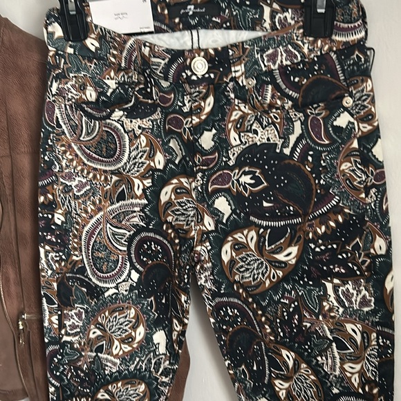 NWT 7 For All Mankind Women’s Ankle Super Skinny Stretch Paisley Print Pant - Picture 2 of 11